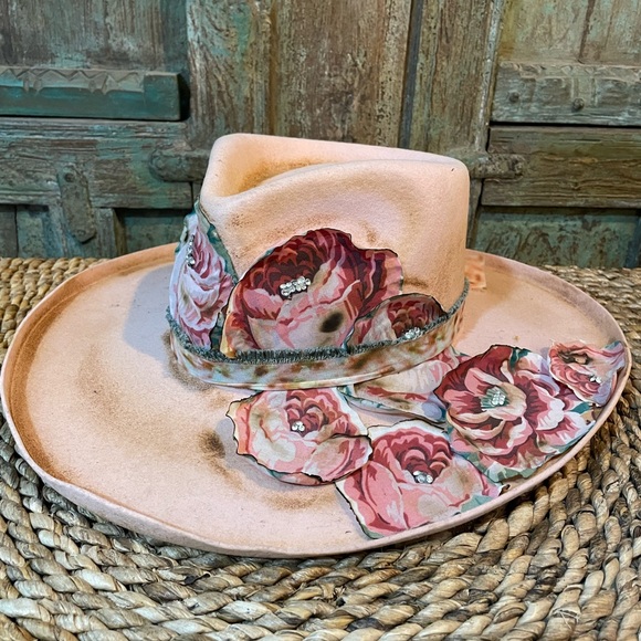 Peter Grimm Accessories - Floral Pink Custom Wide-Brim Hat